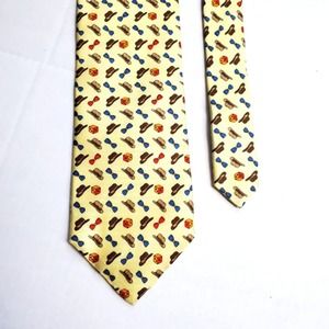 IL David by Florence Men's 100% Silk Hat Bowtie Dice Foulard Pattern Tie